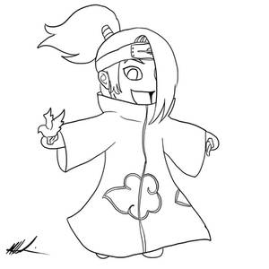 Lineart: Chibi Deidara