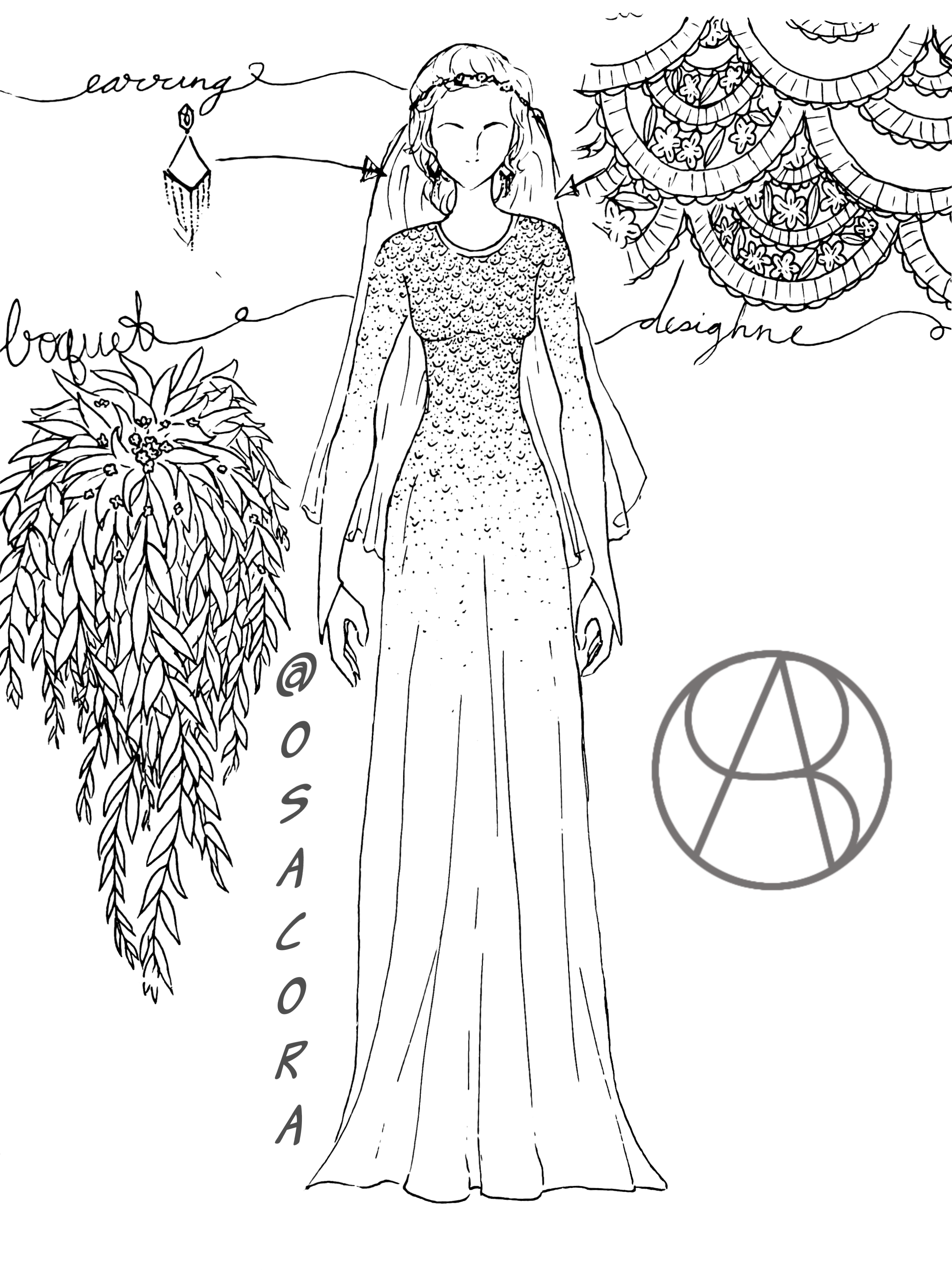 Dress design shop sketch