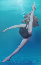 Underwater oversplits photo - Charlotte