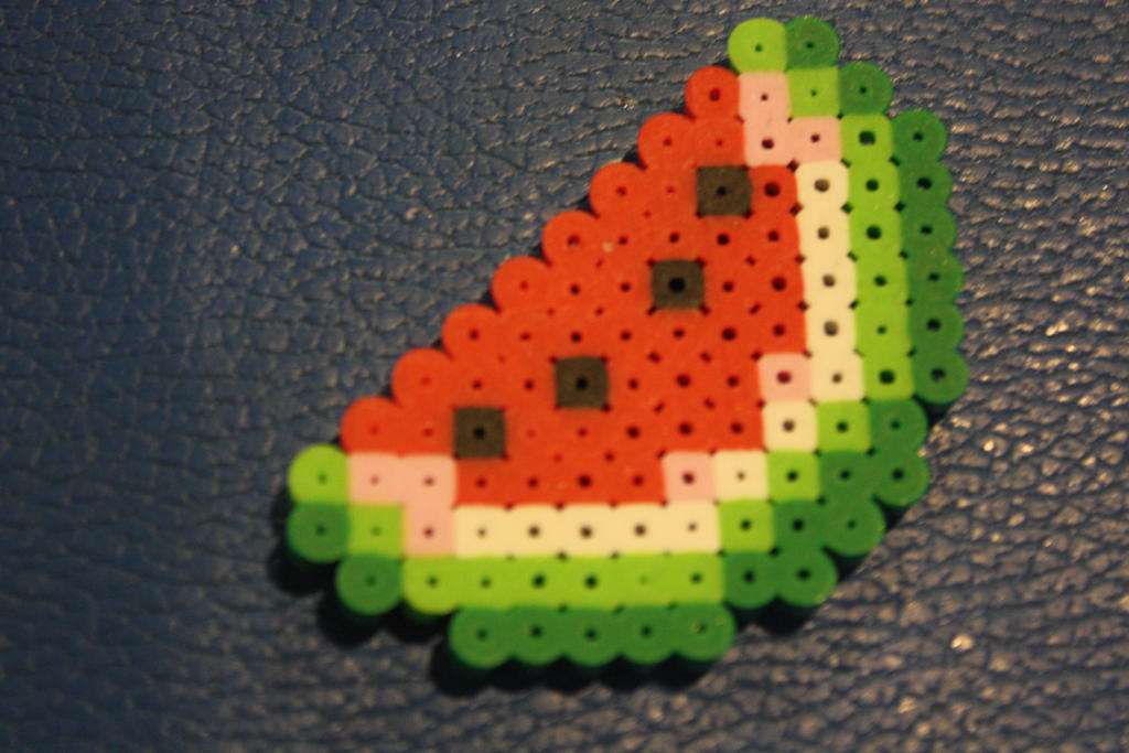 Watermelon Pyssla Perler Beads- Minecraft Watermelon by Puppylover5 on DeviantArt
