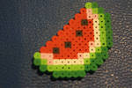 Perler Beads- Minecraft Watermelon by Puppylover5