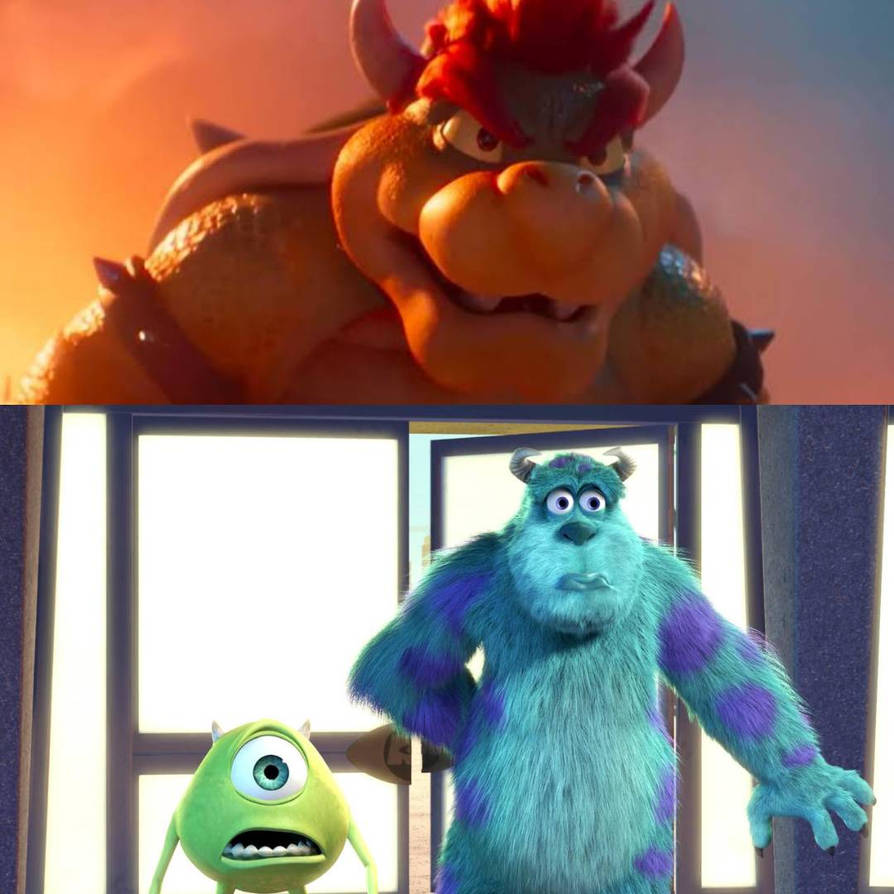 Mike And Sulley Scared By Bowser By Stuffcuz On DeviantArt mike-and-sulley-scared-by-bowser-by-stuffcuz-on-deviantart