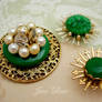 3 jade green jewelry magnets