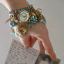 Aqua rhinestone charm bracelet