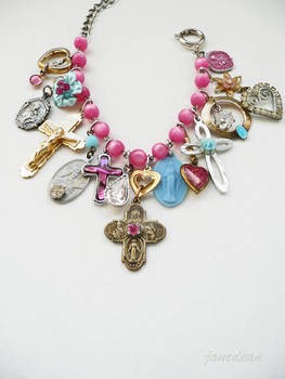 Pastel Catholic charm bracelet