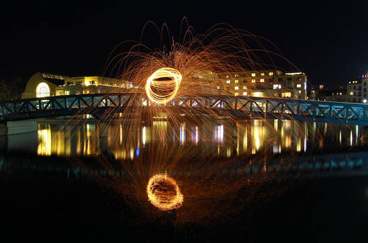 Glowing steel wool in special moments 1