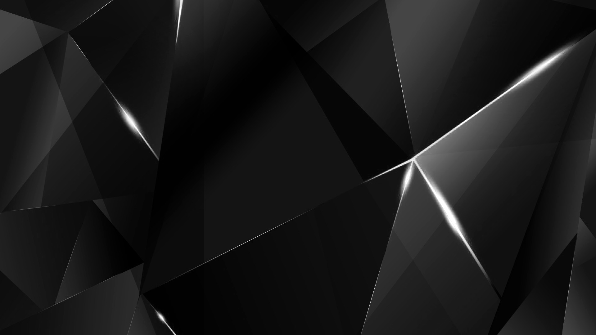 Wallpapers - White Abstract Polygons (Black BG)