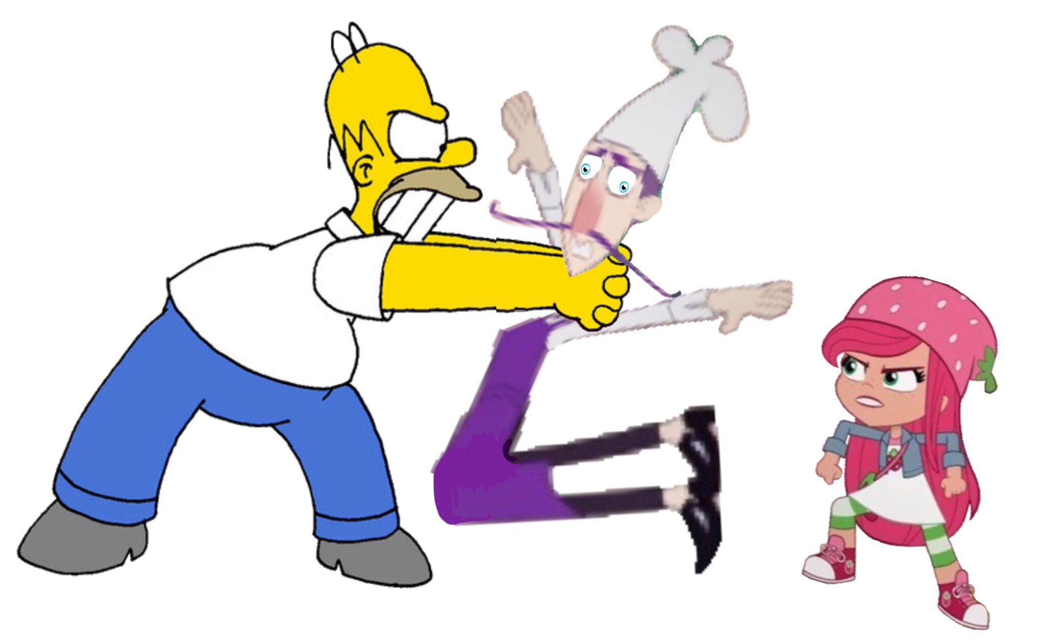 Homer strangling the purple pie Man by leonsart933838 on DeviantArt