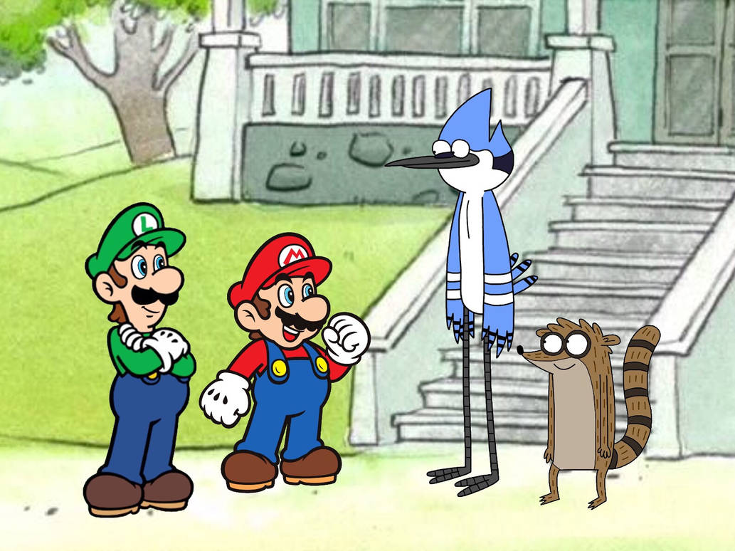 Mordecai and Rigby Meets Mario and Luigi by leonsart933838 on DeviantArt
