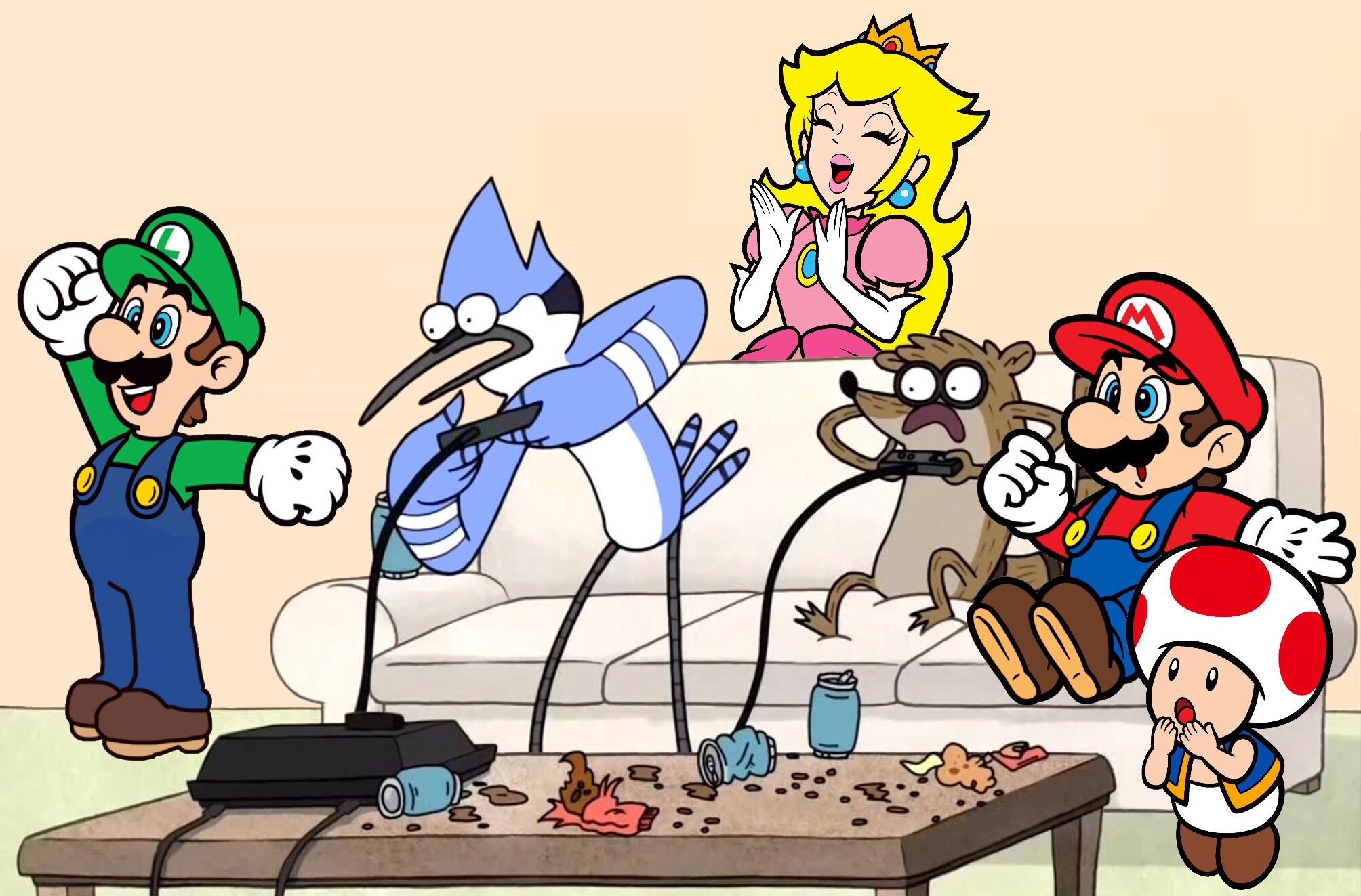 A Super Mario Regular show Hangout by leonsart933838 on DeviantArt