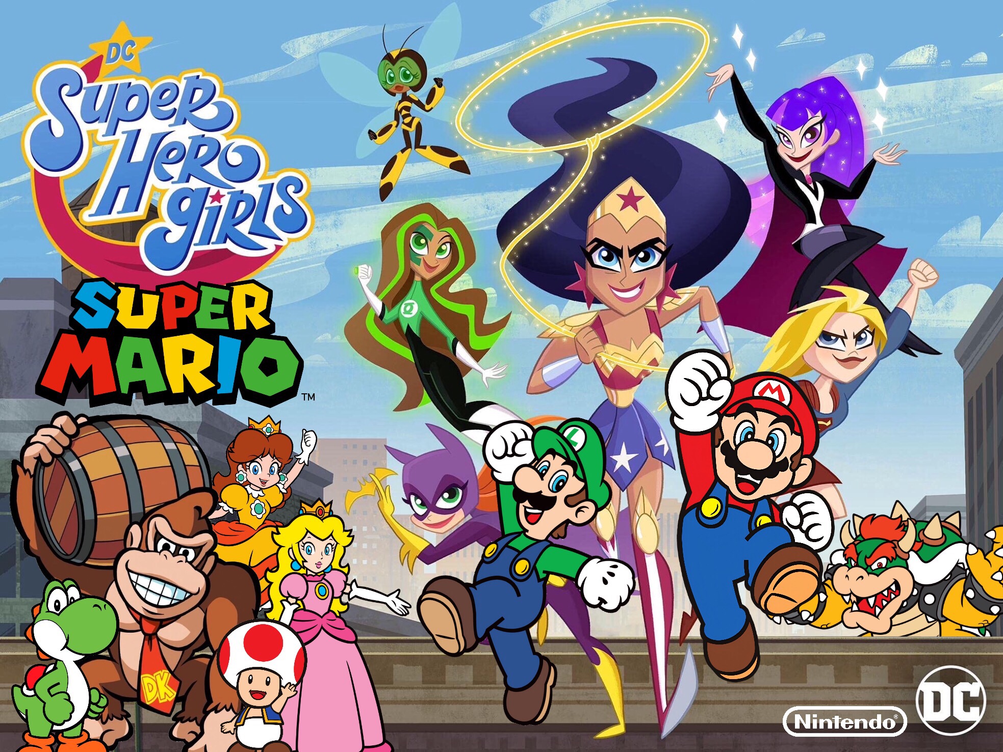 Dc Mario DC Superhero Girls and Super Mario by leonsart933838 on DeviantArt