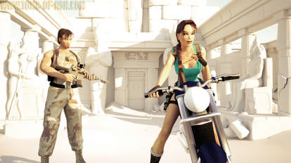 Lara Croft and Kurtis Trent raiding the Tomb of As