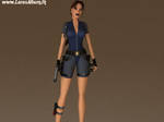 Lara Croft in her swimsuit