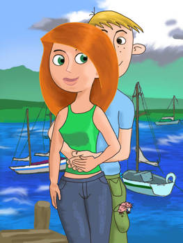 Kim and Ron at a harbor