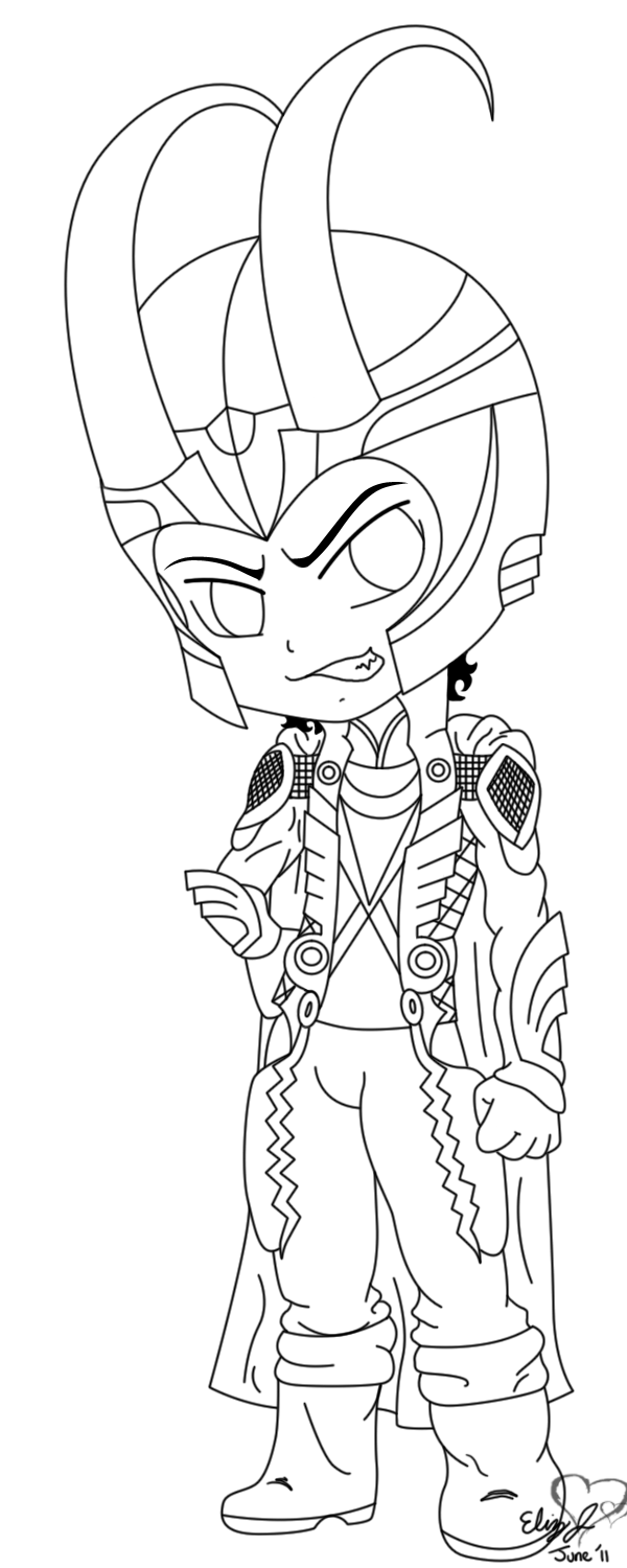 .:LineArt:. Chibi Loki