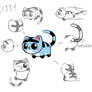 Kitty character design sketch sheet