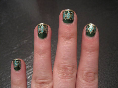 Argyle nail art, alt. lighting