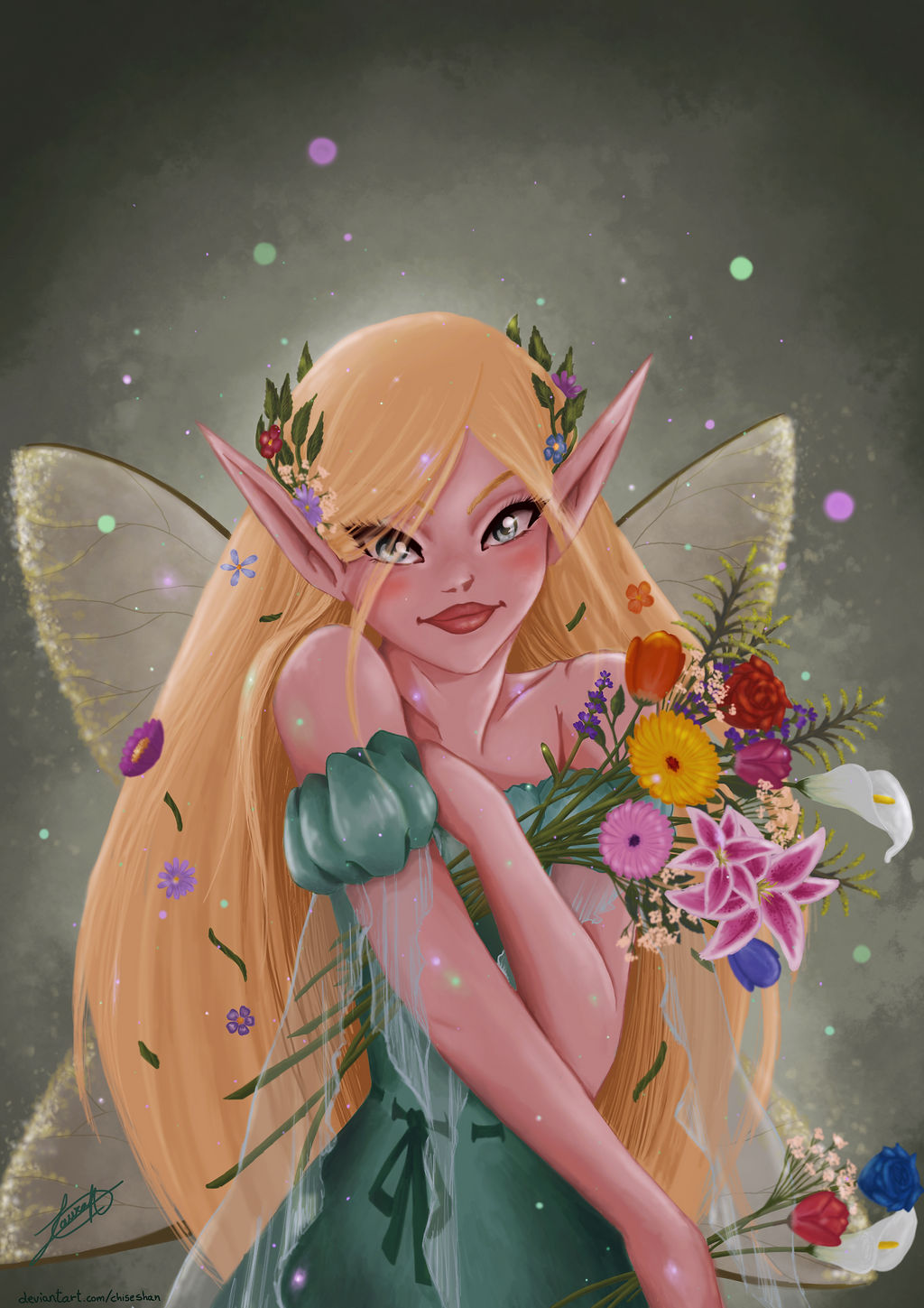 Daimhin, a spring fairy by LdeagArt on DeviantArt