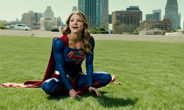 Supergirl in the park