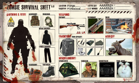 Zombie Survival Sheet