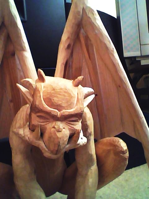 Gargoyle carving .