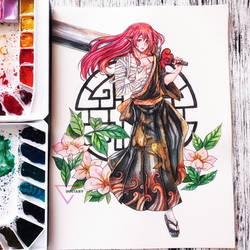 Watercolor full body commission - Azrael