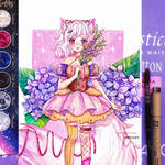 Watercolor pastel neko artwork - Azumi by Inntary