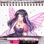 Watercolor violet fairy DTIYS