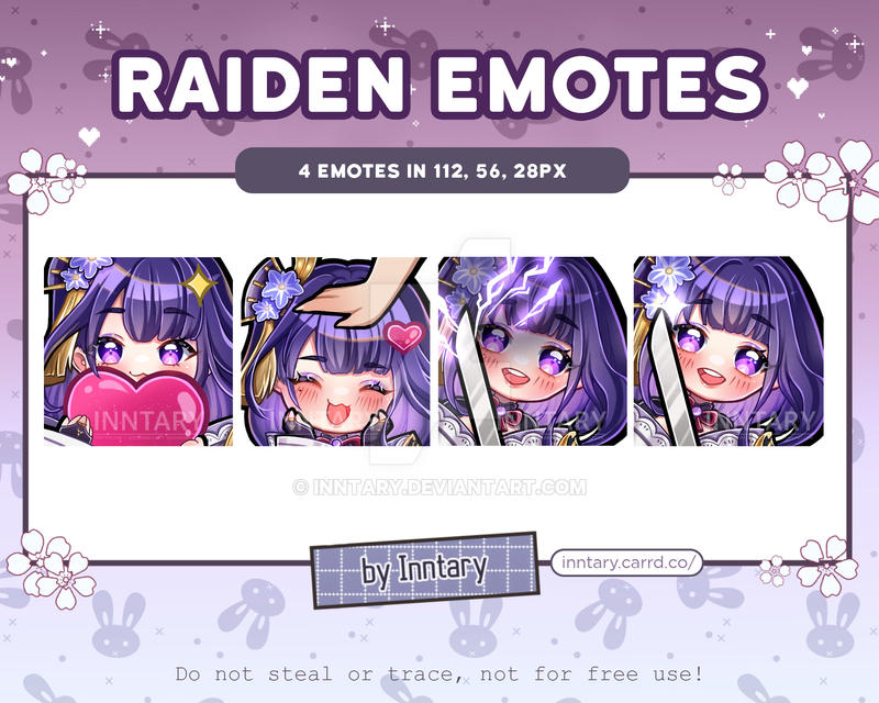 Genshin Impact - Raiden Shogun twitch emotes pack by Inntary on DeviantArt