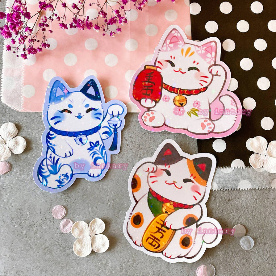 Cococat Stickers Lucky Cat Stickers - Maneki Neko by Inntary on DeviantArt