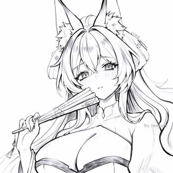 Kitsune sketch doodle - Aizuke