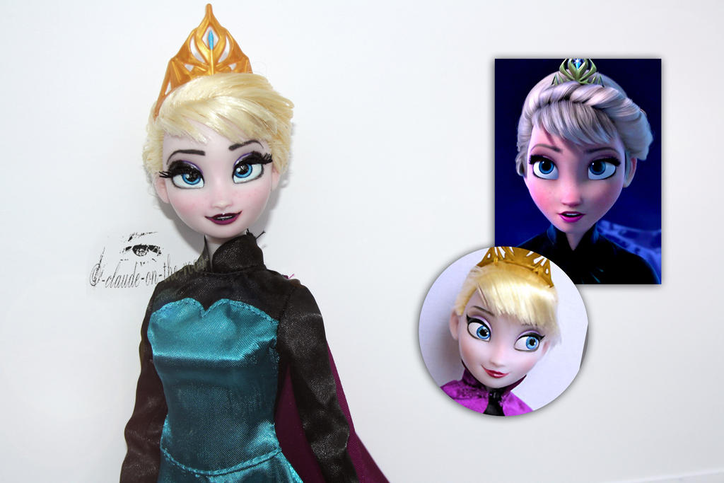 Disney Elsa Doll Repaint|Before-After-Reference #1 by the-art-of-claude ...