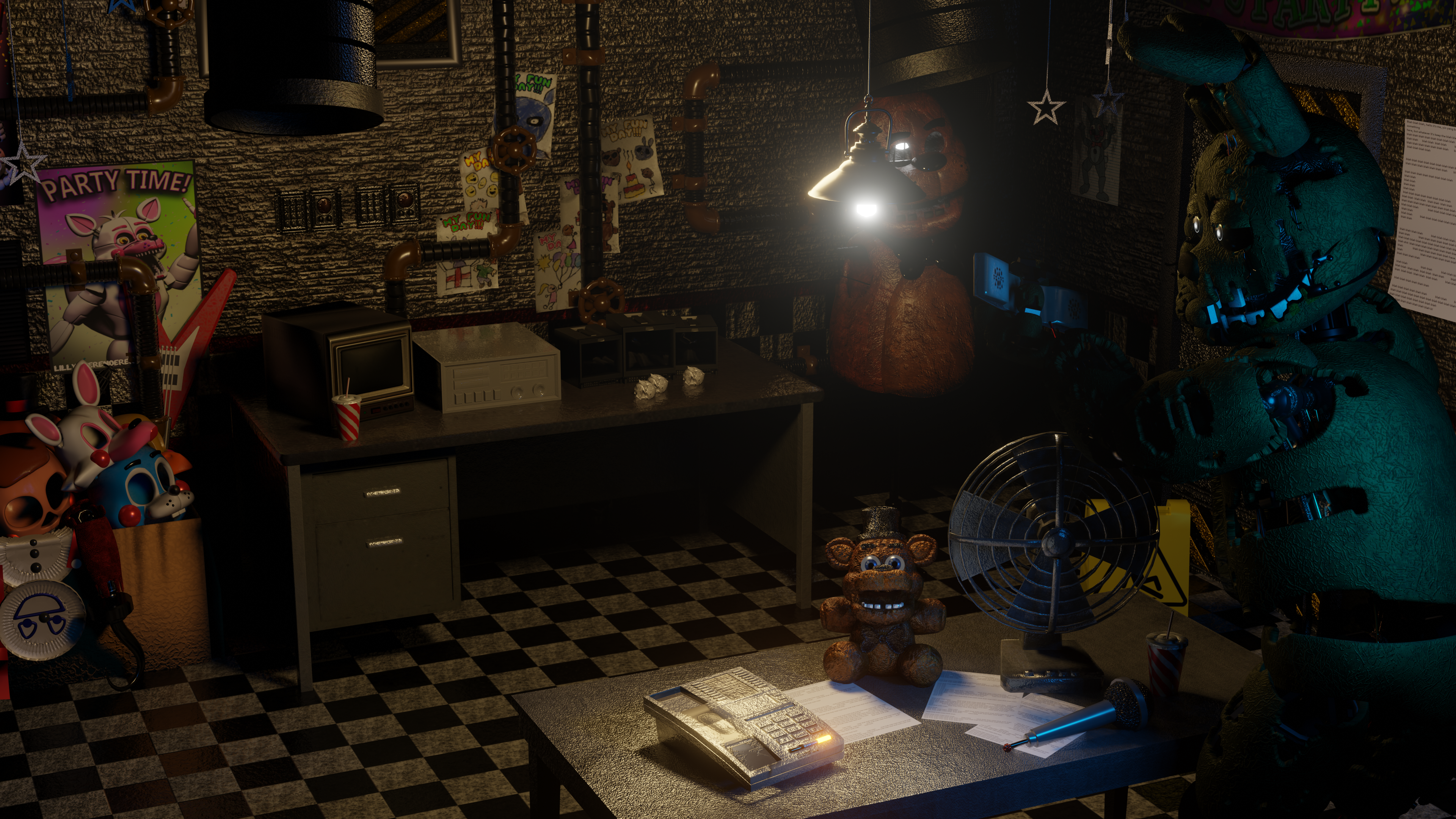 Blender/FNAF] Araya's Fnaf 1 office done by RazvanAndrei123 on