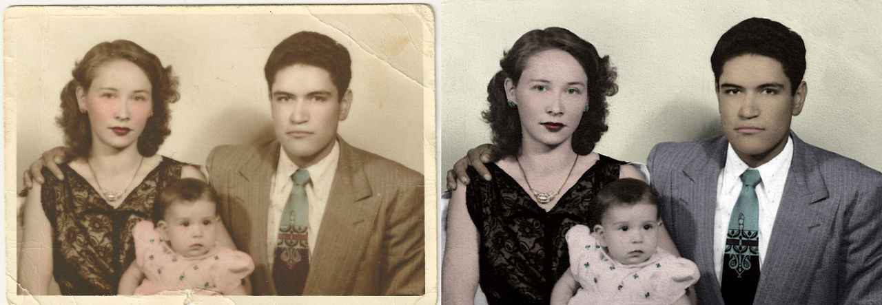 Photo Restoration of Family in 1954