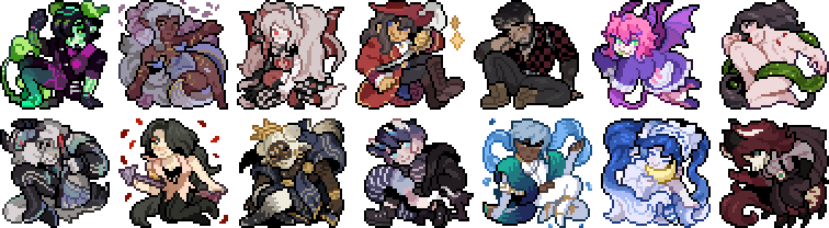 Pixel sprite commissions August - September 2022