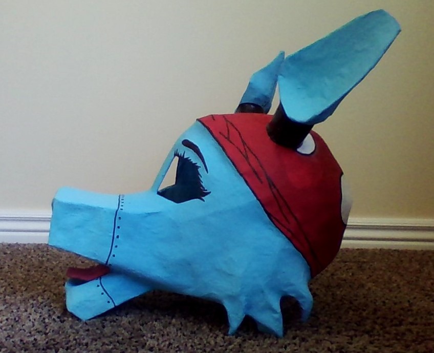 Paper Mas Hay Rizard Paper Mashay Wolfie FNAF OC head mask by RavenHeart316 on DeviantArt