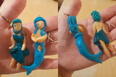 Polymer Clay Dolls - Girl and Mermaid