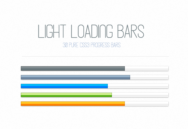 LIGHT CSS3 LOADING PROGRESS BARS