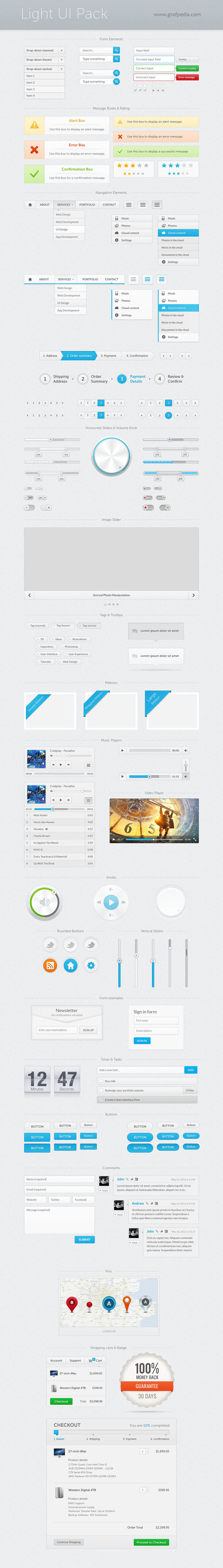 INCREDIBLE LIGHT UI KIT by FreePSDDownload on DeviantArt