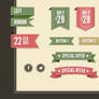 RETRO WEB RIBBONS VINTAGE PSD PACK