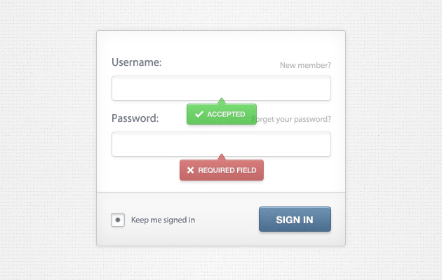 LOGIN BOX WITH NOTIFICATIONS (PSD)