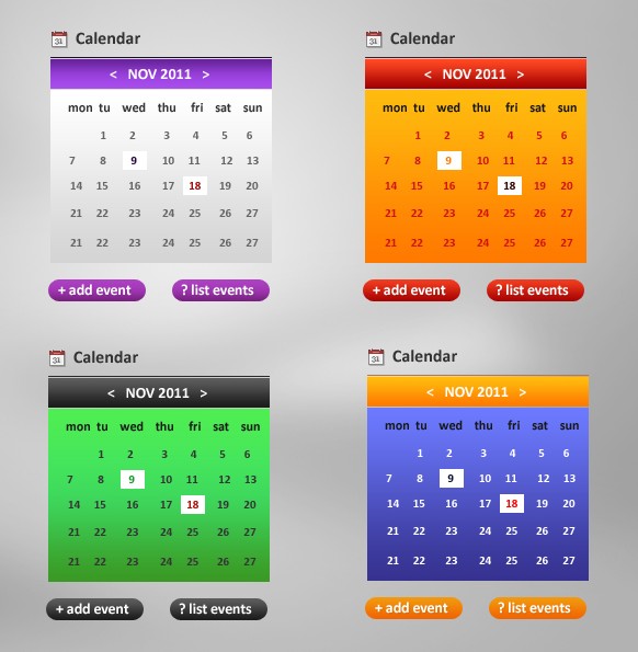 FRESH WEB CALENDER SET