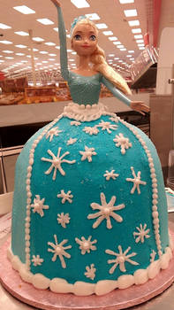 Elsa doll cake