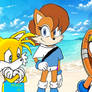 Tails and friends go to the beach