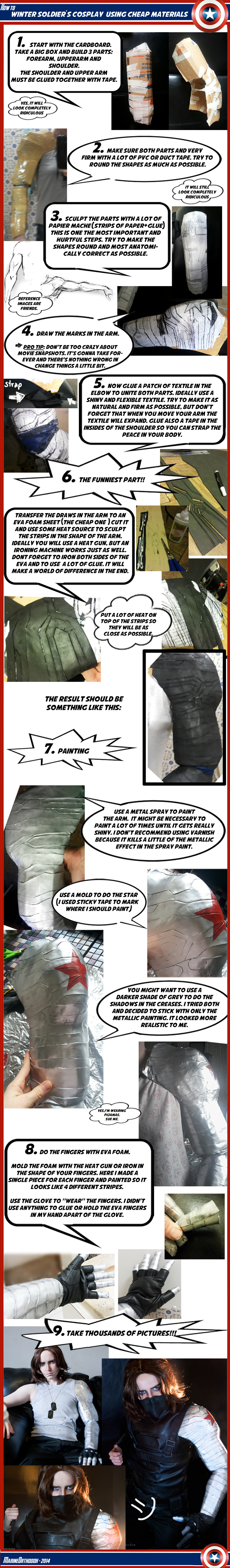 TUTORIAL - Winter Soldier's metal arm by marinecosplaybr