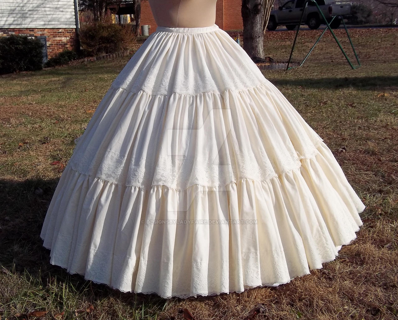 Muslin and lace petticoat