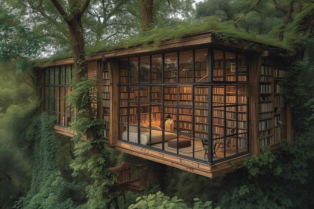 Treehouse Library by MOSSY-SPARKLES on DeviantArt