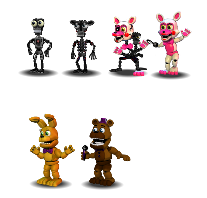 Fnaf 4 Characters Canon by aidenmoonstudios on DeviantArt