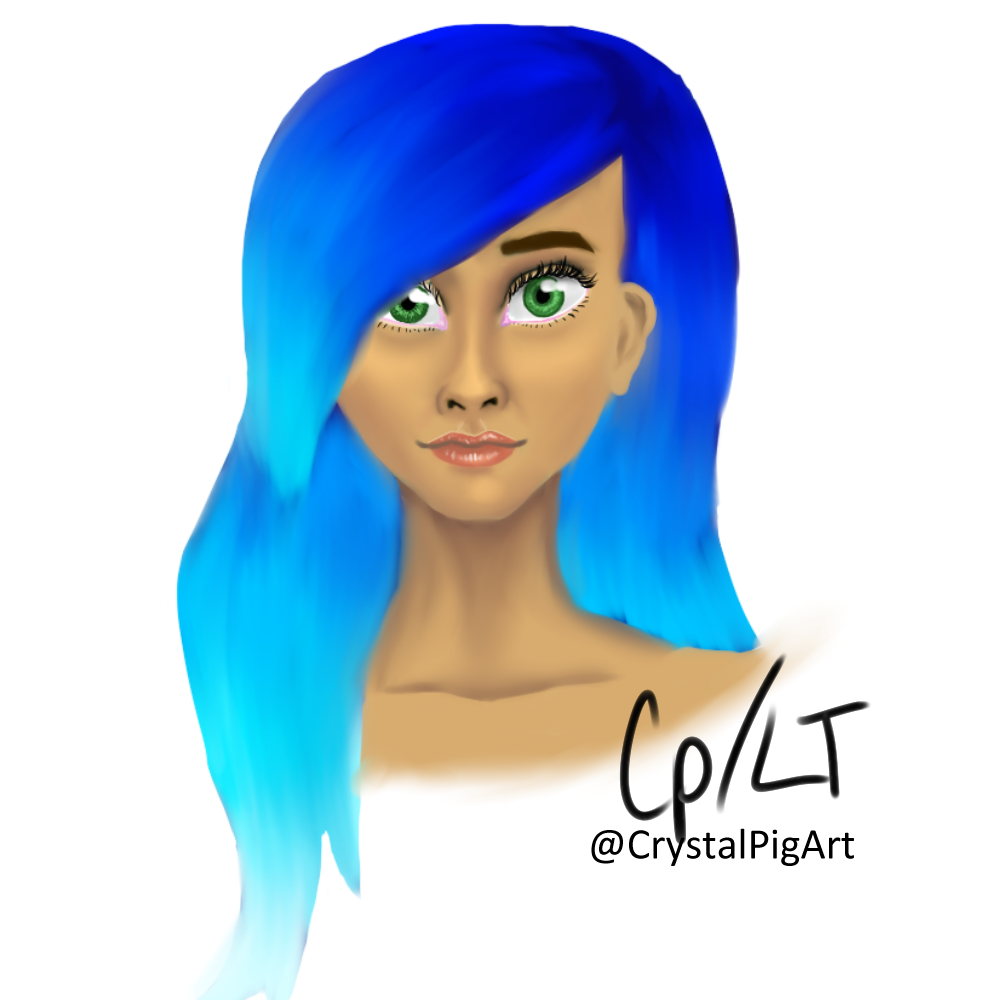 Blue haired girl