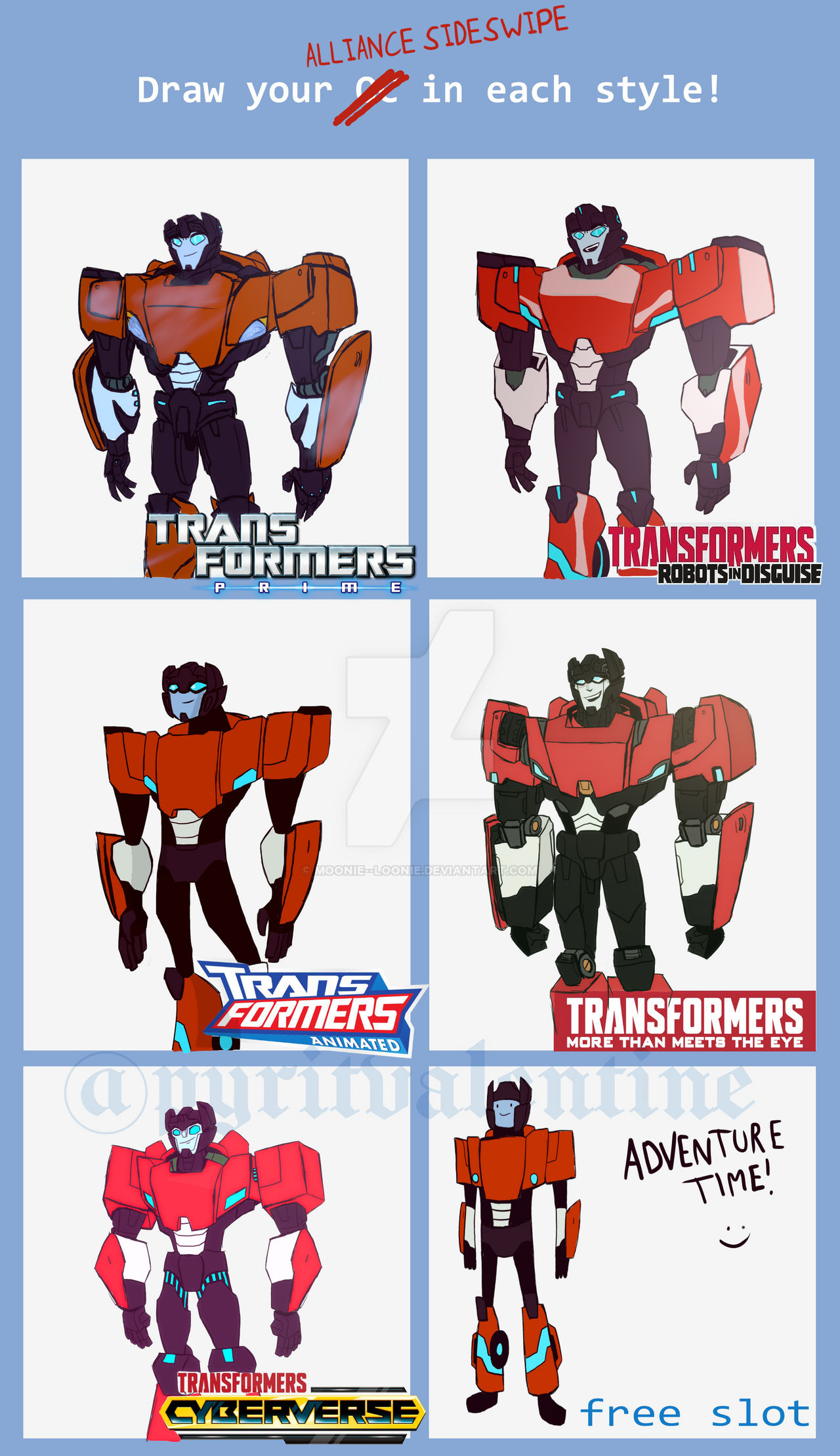 Sideswipe throughout the generations! by Moonie--Loonie on DeviantArt